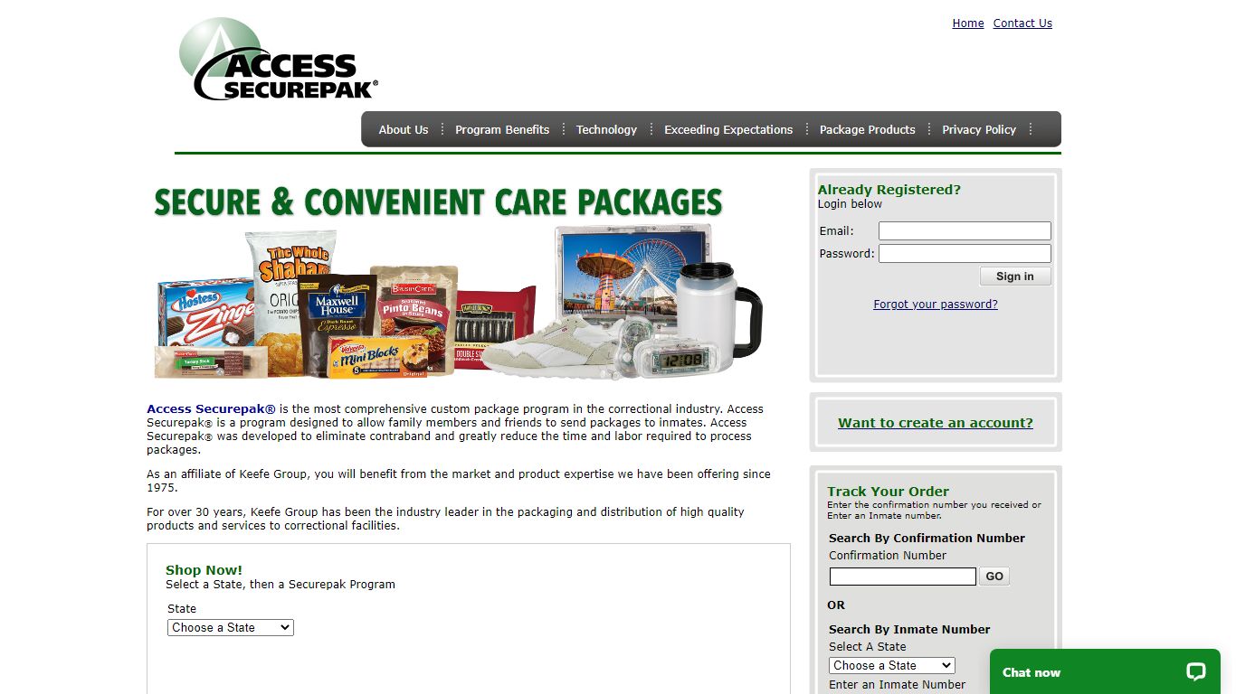 Access Securepak - Butte County Package Program - CA - Welcome